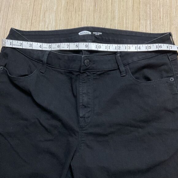 Old Navy Size 16 Mid Rise Super Skinny Black Stretch Denim Jeans - Picture 4 of 6